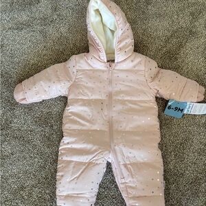 Carter's Light Pink Snowsuit with Shimmering Dots